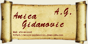 Anica Gidanović vizit kartica